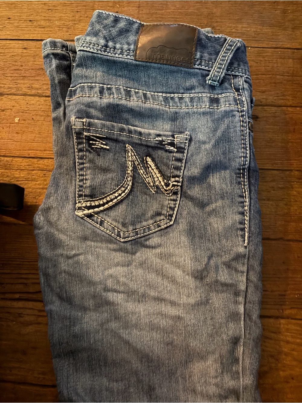 Maurices Men Slim Straight Faded Blue Denim Jeans
